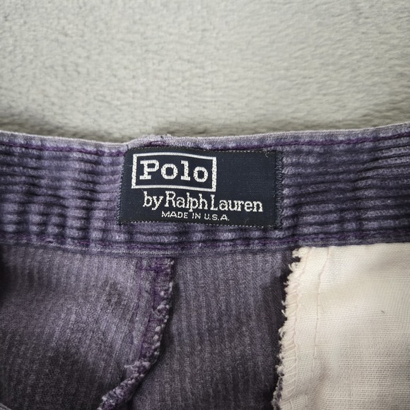 Polo Ralph Lauren Corduroy Pants Mens 29x32 Purple Cuffed Vintage 90s USA Made - Picture 3 of 10